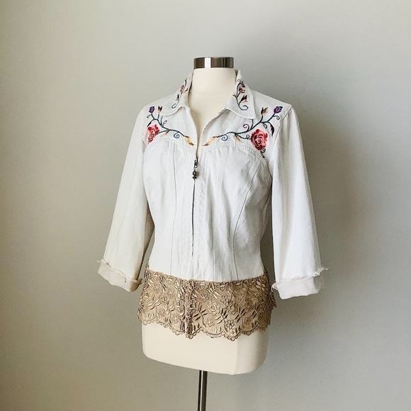 ROPA Hairston Roberson Western Embroidered Denim Full Zip Jacket USA Made‎ - Picture 12 of 16